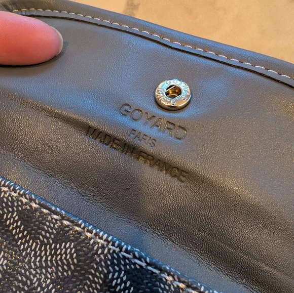 Goyard Gray Chevron Coated Canvas Goyardine St.Louis Pouch Wallet - Picture 3 of 6